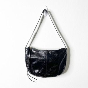 HOBO International Crinkle Leather Shoulder Bag Black
